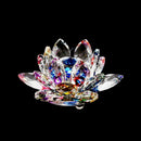 3.4 inch Rainbow Crystal Lotus Flower with Gift Box for Feng Shui Home Deco G3E8