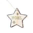 Xmas Tree Ornament Wood Star Shape Hanging Pendants Home Party Decor (D) A