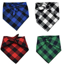 4PCs Pet Scarf Pet Bandana For Plaid Ties Collar Cat Dog Triangular BandageJ Kw