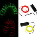 2Pcs Luminescent Neon LED Light Glow EL Wire String 5m Red+Fluorescent Green