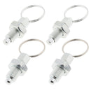 4x Stainless Steel Non Lock-Out Indexing Plunger w/ Pull Ring M8+M12