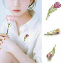 Delicate Women Tulip Pin Flower Diamond Crystal Brooch Gift Party JewelryPi J1H9