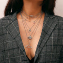 Fashion Bohemia Multilayer Shell Mermaid Tail Coconut Tree Pendant Alloy Lo