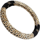 Luxury Leopard Print Fashionable Plush Car Steering Wheel Cover, Universal  B5Q2