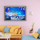 Christmas Castle Diamond Painting 5D DIY Full Round Drill Mosaic Picture