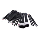 20Pcs Eyeshadow Makeup Brushes + 2Pcs Big Powder Blush Foundation Black