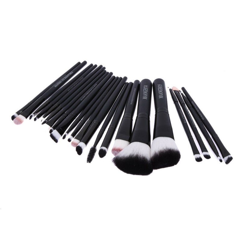 20Pcs Eyeshadow Makeup Brushes + 2Pcs Big Powder Blush Foundation Black