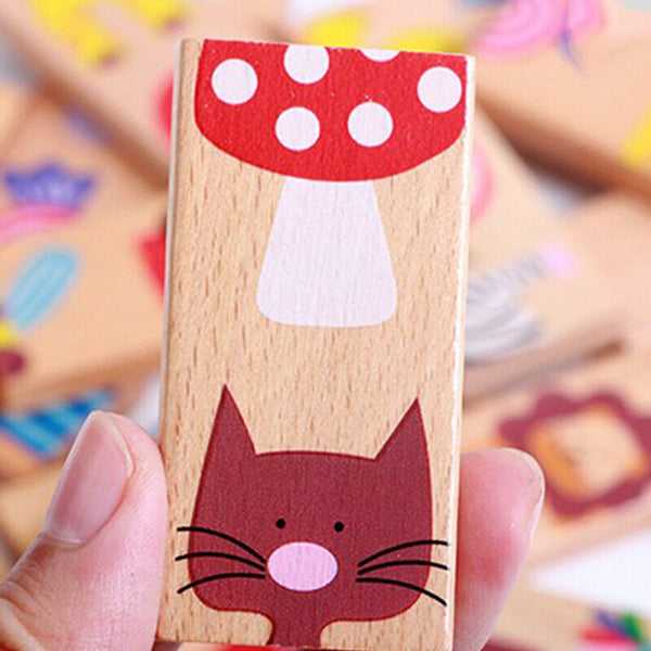 28pcs Children's Kids Dominoes Traditional Family Travel Game Fun Toys W FBD