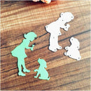 Girl&Dog Metal Cutting Dies Stencils Scrapbooking Album Decorative Embossing BX
