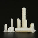 45pcs M6 x (8-40mm) White Nylon Plastic Phillips Flat Head Machine Screws Kit