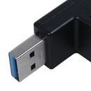 90 Degree USB 3.0 A Male to Female M/F Plug Adapter Connector Black D2X2