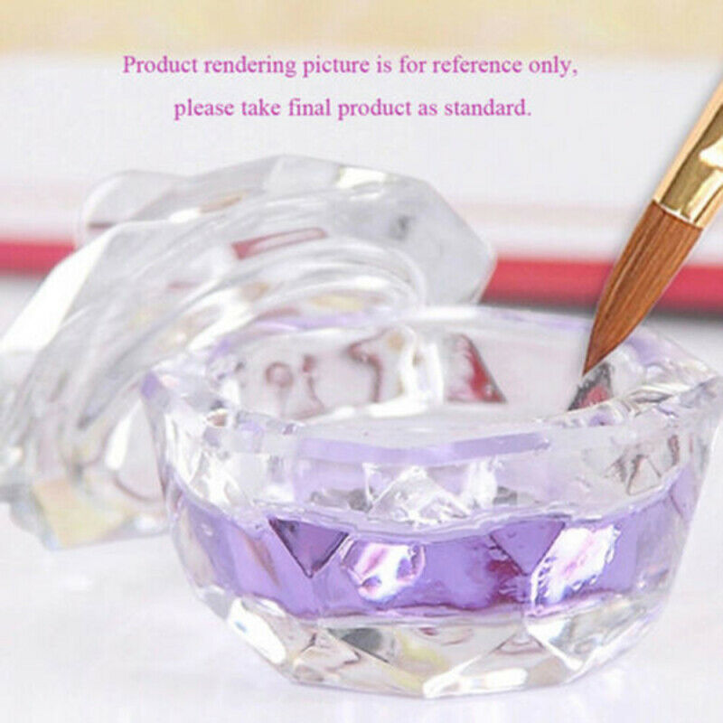 2pcs Glass Crystal Bowl Cup Dappen Dish Arcylic Nail Art Liquid Powder Con HYK