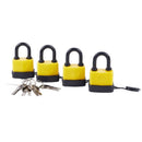 4pcs 40mm Waterproof Keyed Alike Lock Laminated Padlock Pad Same Key Gate D