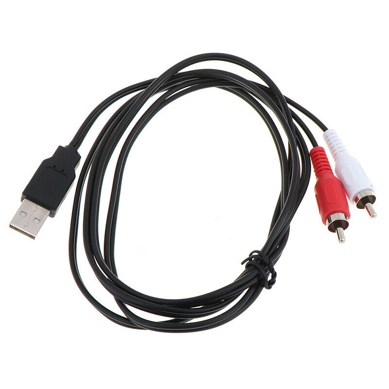 Dual RCA Male to USB Male A Composite Adapter Audio Video Data Extension CabME