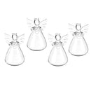 4 x Clear Angel Glass Hanging Flower Vase Terrarium Bottle Home Wedding