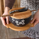 Japanese Bowl Instant Noodles Tableware Dining Room Tableware Salad Ceramic O7G3