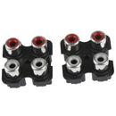 2x 4way 6Pin RCA Female Audio Video Plug AV Concentric Socket Connector FB N Gw