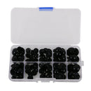 100pcs 9-15mm Round Mushroom Domed Black Plastic Safety Eyes and Nose for Bear,