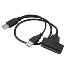 SATA & USB 2.0 to USB 2.0 Adapter Converter Cable for External 2.5" SATA SSD