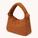 Women Winter Fur Handbag Plush Shoulder Underarm Bag Fashion Clutch (Brown)