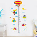 2pcs Animal Aircraft Cartoon Height Ruler Wall Stickers Kindergarten Decals A