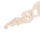 Practical Home Furniture Door Decor Unpainted Flower Wood Carved Long Onlay I1A4