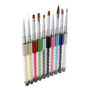10Pcs Acrylic Nail Brush Professional Nail Art Painting Dotting Pen Tool Set