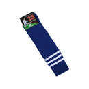 Old School White Stripe on Blue Knee High Athletic Sports Tube Sock U5C6