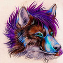 5D DIY Full Drill Diamond Painting Wild Dog Cross Stitch Embroidery Mosaic
