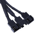 4Pin PWM To 3 PWM Computer Case Fan Power Sleeved Y-Splitter Adapter Cable
