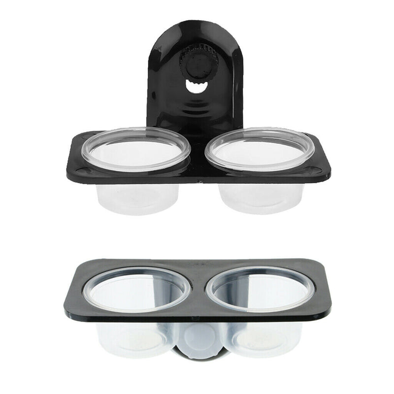 2 Pcs Automatic Plastic Reptile Feeders Water Bottle with Suction Cup Basin -