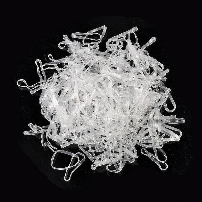 Hot 500Pcs/set Mini Small Clear Rubber Hair Elastic Braids Plaits Braiding Band'
