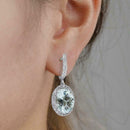 blue Filled Opal Women Jewelry Hook Dangle Anniversary Earrings Drop K7V7