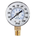 3X(Pressure Tester Gauge Tools 0-100 Psi 0-7Bar 1/8 Inch Npt Face Side Moun