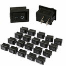 20pcs On/Off Rocker Switch Switches for Cars Motors Water Dispensers Black