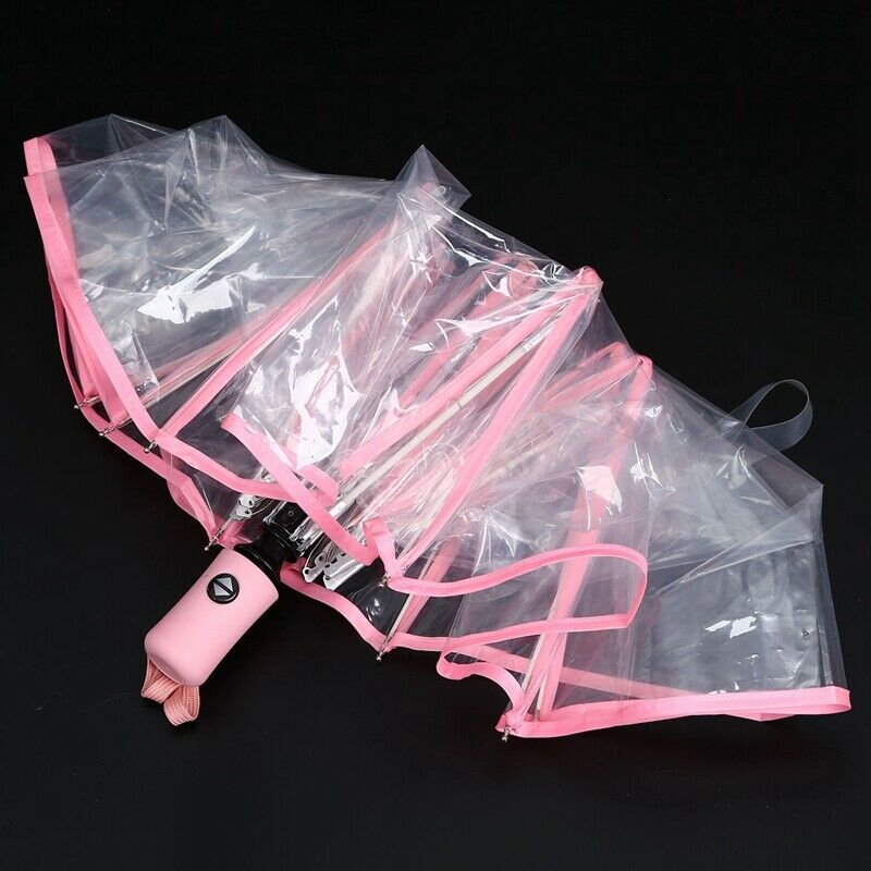 Transparent Umbrella Automatic Umbrella Rain Women Men Sun Rain Auto Umbrel B2Z1