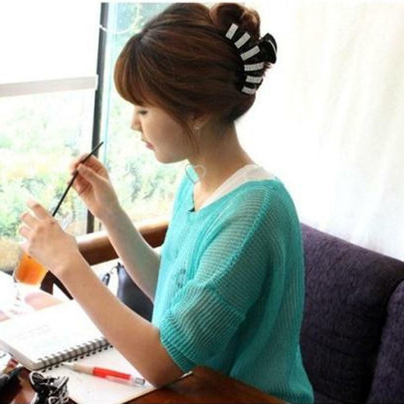 Fashion Crystal Rhinestone Women Ladies Popular 9cm Hair Claw Clip Clamps