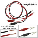 New 3ft Red Alligator Clip to Banana Plug Probe Cable Test Lead 90cm