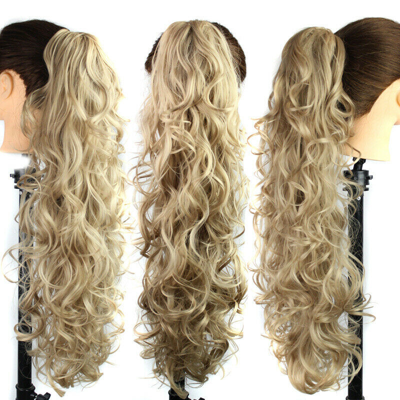 Long Wavy Synthetic Claw Clip Ponytail Hair Extensions Can Be Curled High T B4P9
