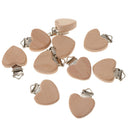 10pcs Beech Wooden Baby Pacifier Soother Holders Heart-Shaped Teething Toys