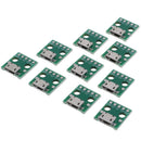 10Pcs MICRO USB to DIP Adapter 5Pin Female Connector PCB Converter Board â„–[
