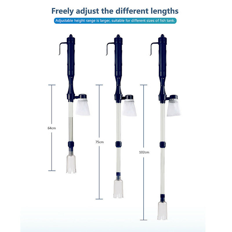 Battery Gravel Vacuum Cleaner Aquarium Fish Tank Cleansing Syphon Water Pump YS