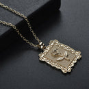 Square Rose Flower Charm Pendant Jewelry Chain Chunky Statement Choker Neckla FT