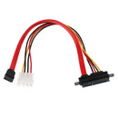 22 Pin 7+15 Female to 7PIN Female & LP4 Male SATA Data Power Extension Y