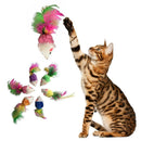 6pcs/Set Fur False Plush Mouse Cage Pet Cat Feathers Rat Interactive Toys