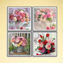4 Pack Flowers DIY 5D Diamond Painting Full Drill Cross Stitch Craft Home Decor