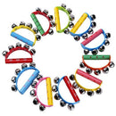 10Pcs Vivid Color Jingle Bells Sleigh Bells Instrument On Wooden Handle For