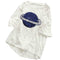 Summer Women Loose T-shirt Star Print Sequin Short-Sleeve Tops (White) (M)