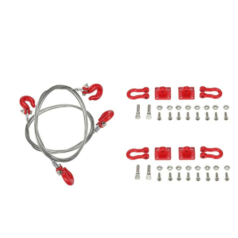 Set Tow Winch Hook Trailer Chain Shackles for RC 1/10 RC4WD D90 D110 TF2 Car