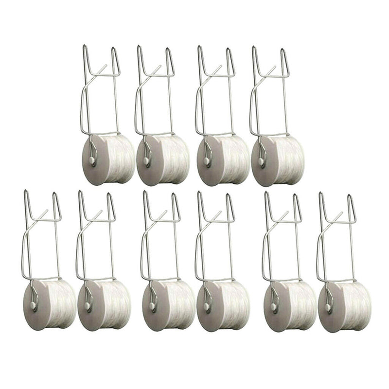 10x Tomato Trellis Rollerhook Hooks Clips Clamps Twine Roller with 49ft Rope